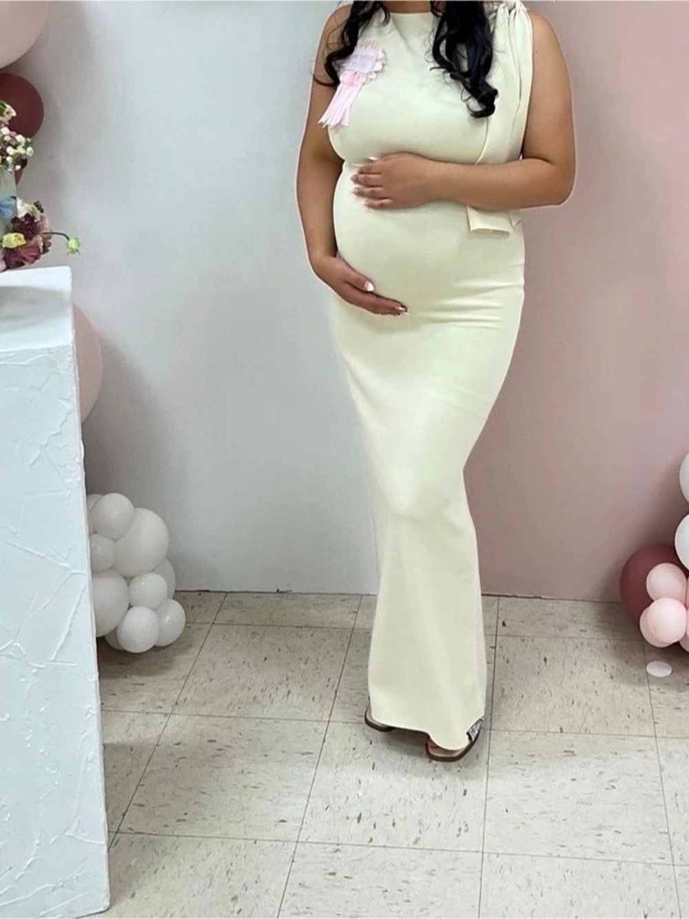 Khy Sueded Stretch Knotted Maxi Dress Cream
